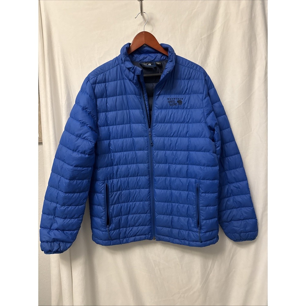 Mountain Hardwear Nitrous Down Jacket L Blue Full Zip Puffer Insulated Winter